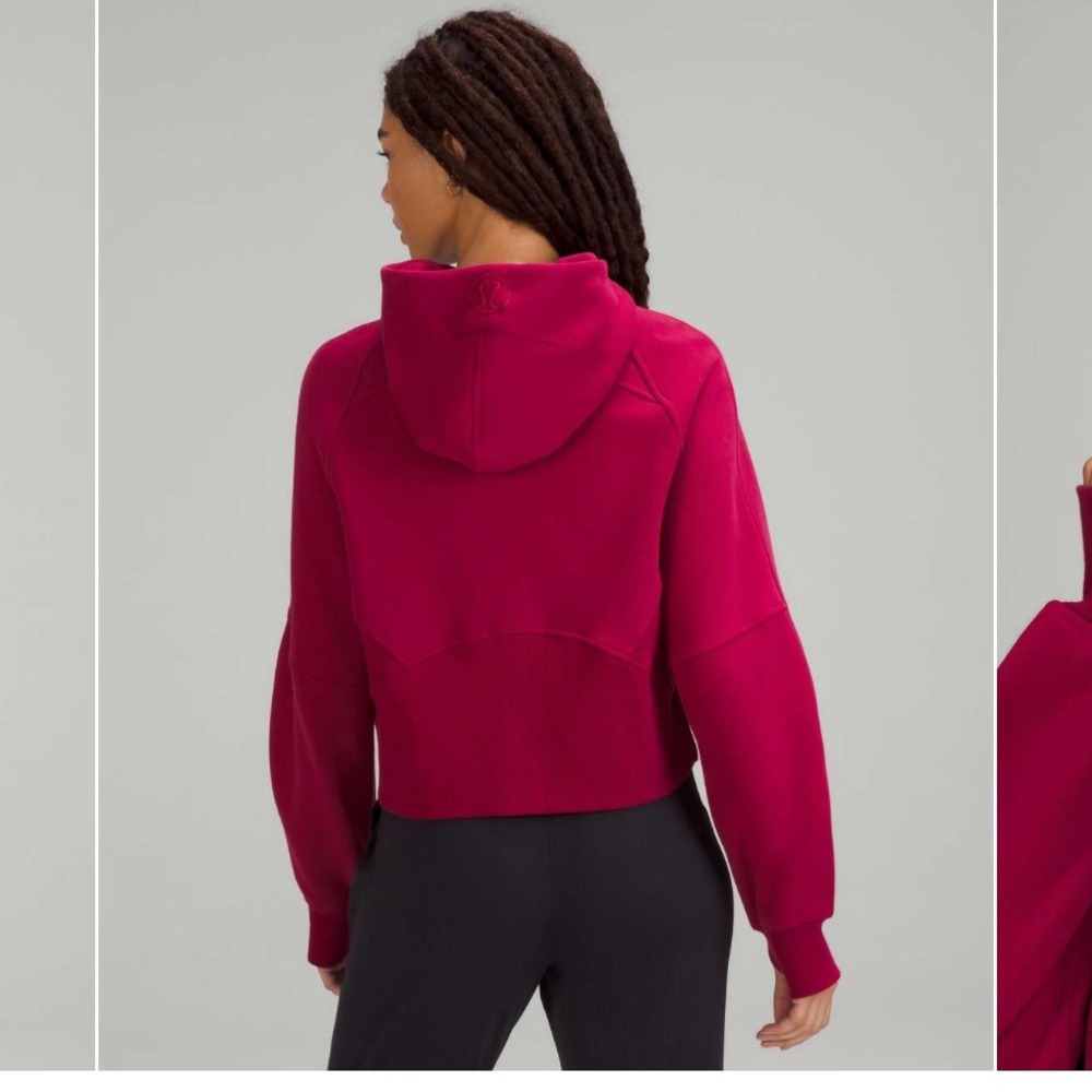 Lululemon Overized cropped scuba full zip XS/S pomegranate - Picture 2 of 10